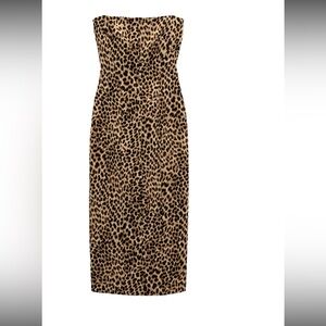 Zara Strapless Leopard Print Dress